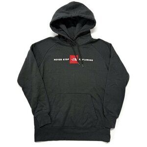 The North Face Hoodie Sweatshirt Womens Small Dark Gray Pullover Cotton Blend